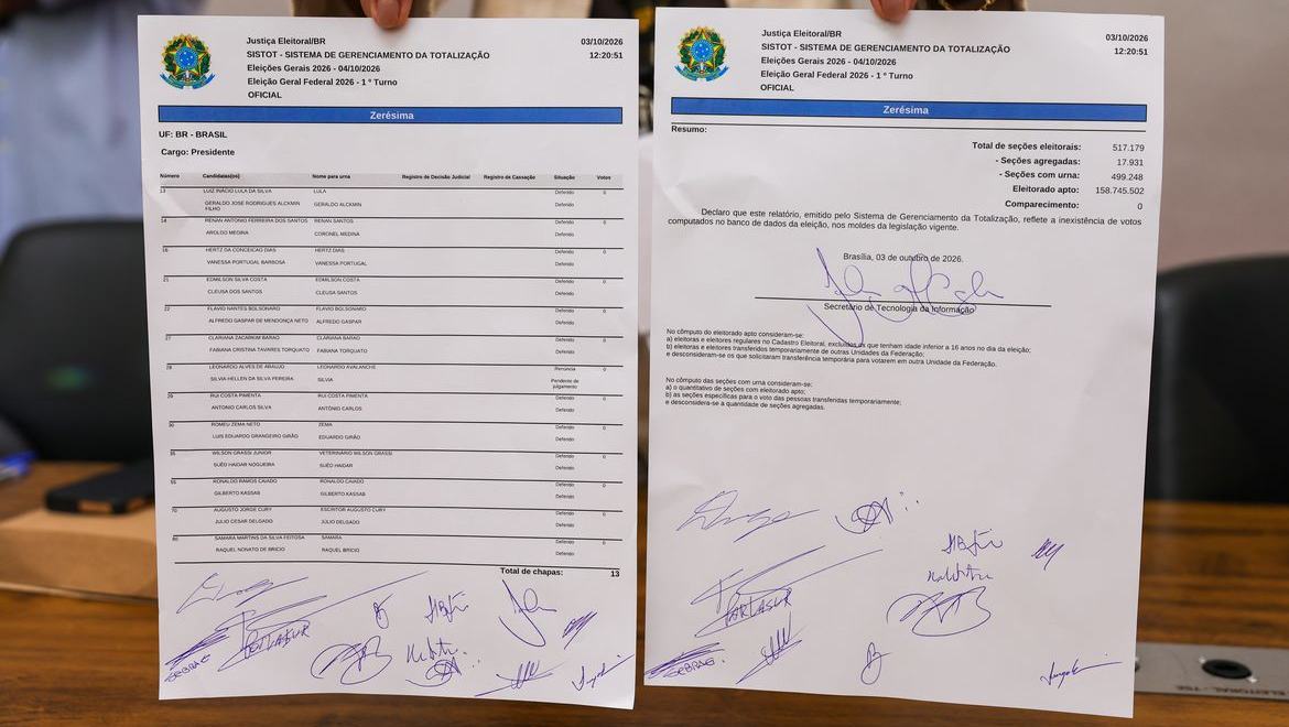 TSE faz teste final de sistemas e emite zerézima